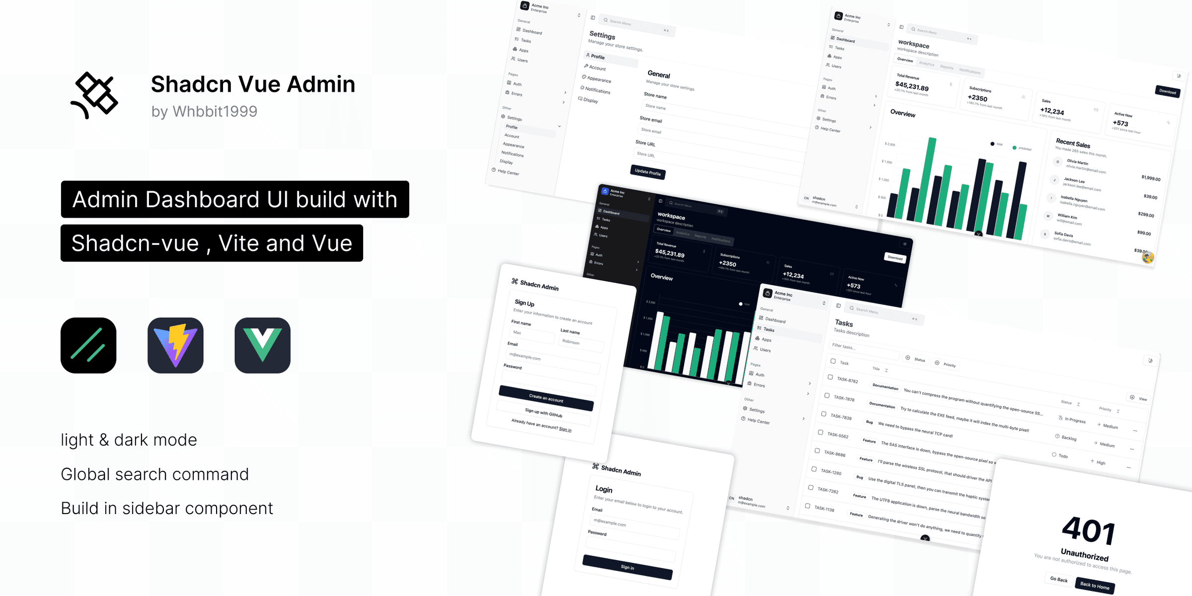 shadcn-vue-admin 说明
